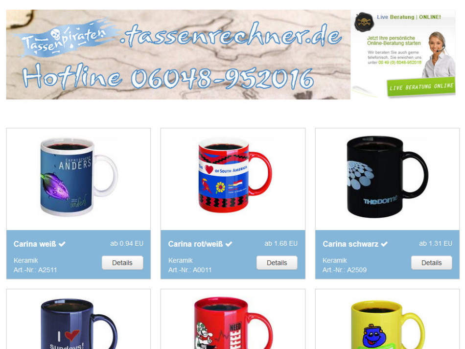 Werbetassen individuell veredelte Kaffeetassen Porzellan Keramik Glas