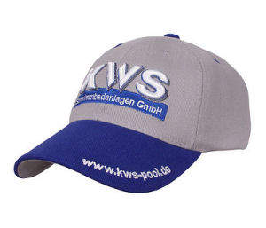 Basball-Caps grau blau mit Logostick