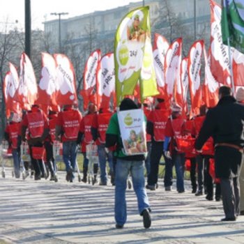 Werbefahnen mit Firmenlogo